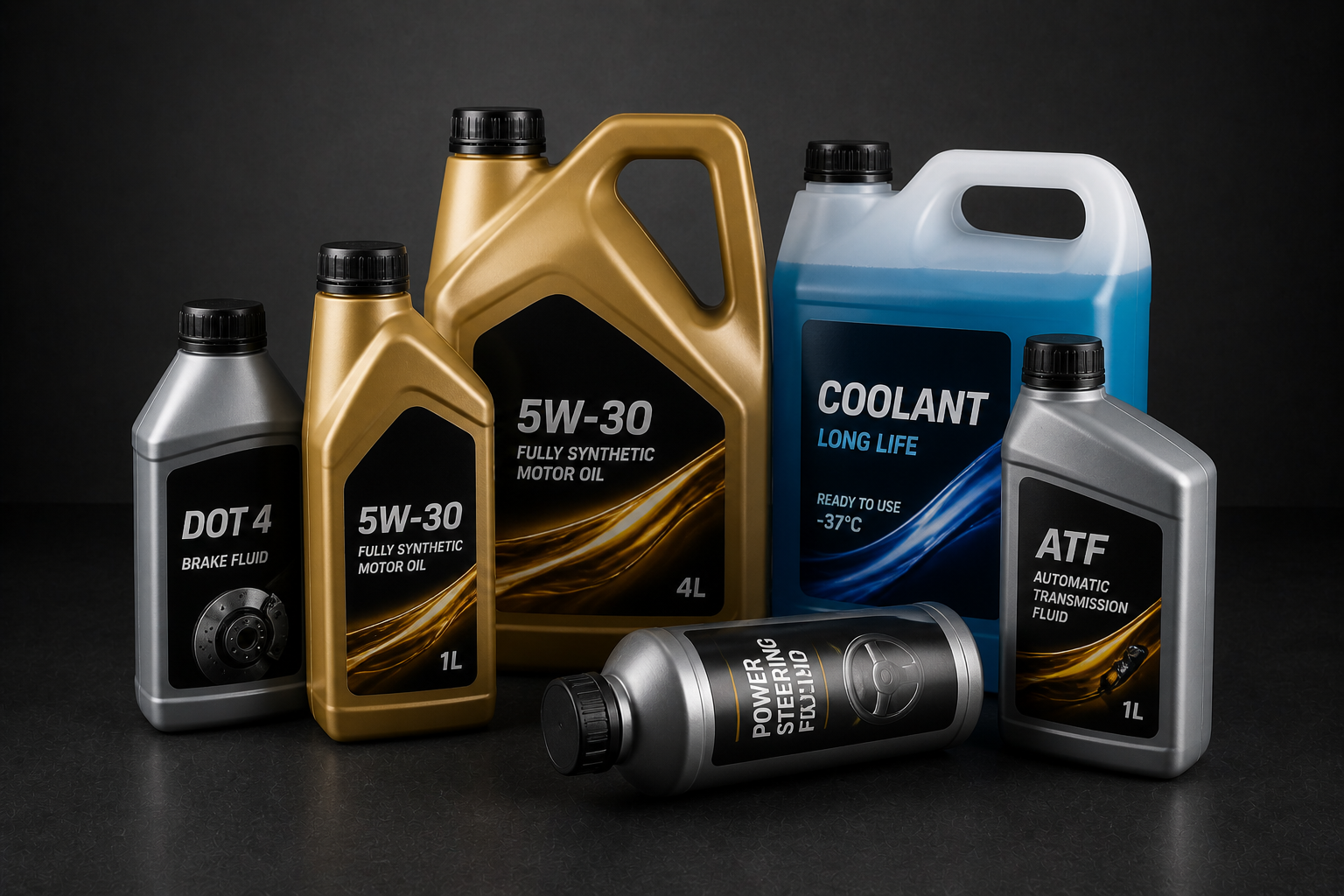 Olio motore e liquidi auto per veicoli, lubrificanti e fluidi tecnici disponibili a magazzino per officine